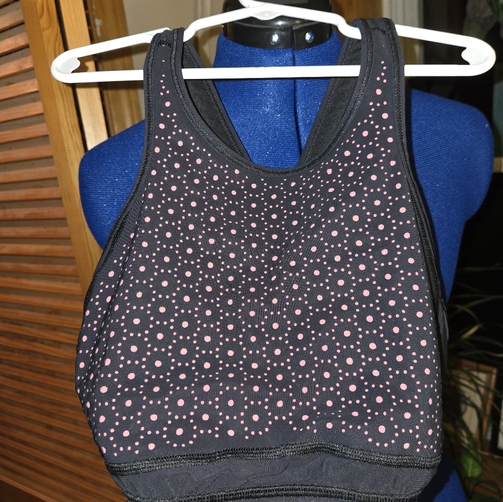 Lululemon Color Me Quick Black and Pink Patterned Sports Bra - Picture 2 of 6